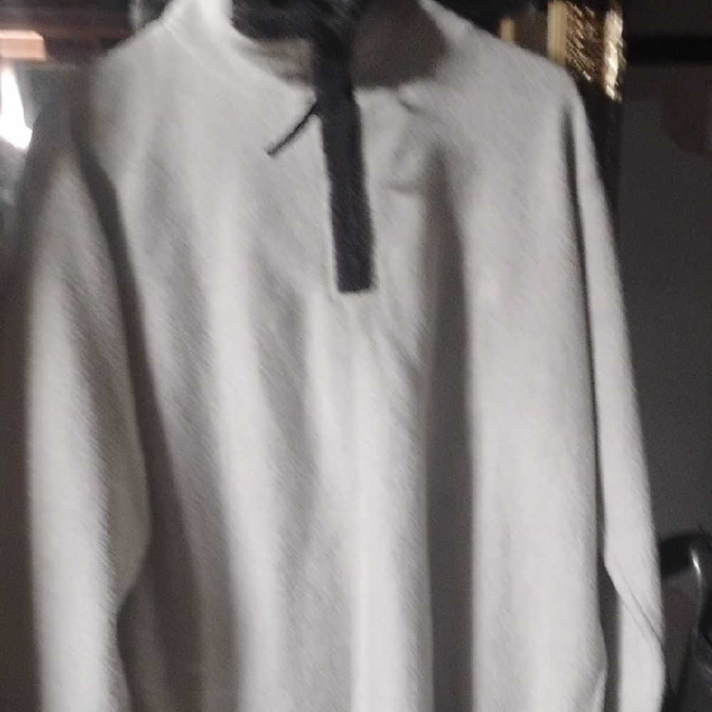 Cozy White Pullover with Black Accents